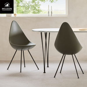 Chaise de salle à manger, restaurant, hôtel, design moderne, revêtement en cuir et tissu, métal, coussin confortable personnalisé, chaise de salle à manger Beetle - Product Image 3