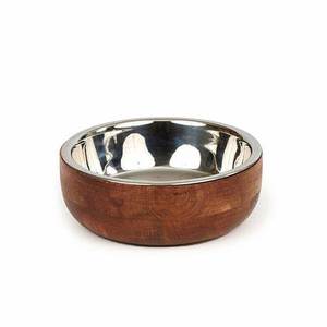 Tazón para Perros de Acero Inoxidable y Madera Ecológica, Antideslizante, Redondo, de Lujo, para Comida y Agua, con Logotipo Personalizado, Venta al Por Mayor - Product Image 1