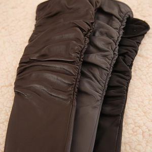 Womens fashion Long Touchscreen Leather <b>Gloves</b> Sleeves Fleece Lined - Product Image 3