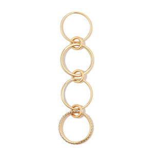 Conjunto de Anillos Geométricos Chapados en Oro con Cristales Incrustados, Diseño Minimalista, Unisex, para Uso Diario - Product Image 3