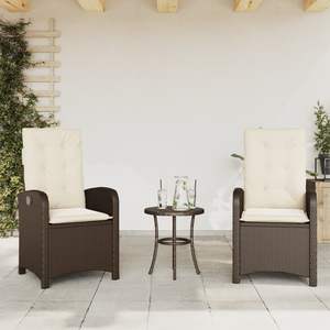 Set di 2 Sedie da Giardino Reclinabili in Rattan PE Marrone Design Standard - Product Image 1