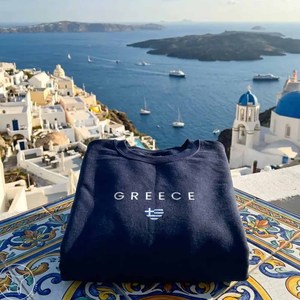 Greece Custom <b>Mock</b> <b>Neck</b> Cotton Fleece Sweatshirt Leopard Polka Dot Chenille Letter Embroidery Tackle Twill Unisex Pullover - Product Image 5