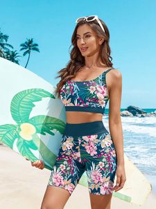 Custom Sublimation Women's 3 Piece Rash Guard <b>Swimsuit</b> <b>Long</b> <b>Sleeve</b> UPF 50 UV Protection Swimwear Set with Sports Bra Shorts - Product Image 3