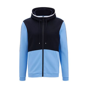 OEM ODM Men's Fashion Color Blocking <b>Zip</b>-<b>Up</b> Hoodie High Quality 100% Cotton Fleece Heavyweight Winter Warm Eco-Friendly Hoodie - Product Image 1
