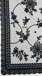 Sari de Seda Negro Bordado con Blusa de Encaje, Elegante Vestido Largo para Bodas Indias, Corte Regular para Mujer, Todas las Temporadas - Product Image 2