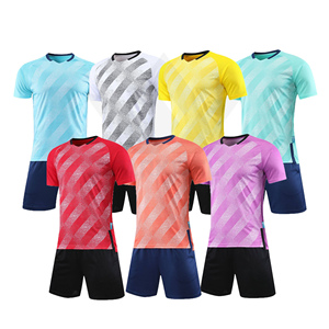 Custom <b>Men's</b> Soccer Jersey Set Light Blue Navy Sublimated Gradient Crew Neck Short Sleeve Moisture Wicking Polyester Summer - Product Image 5