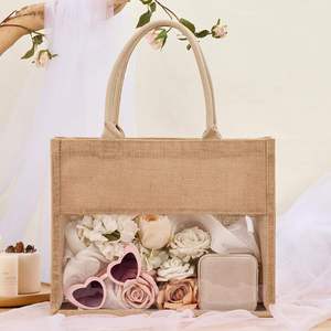 Sac cadeau en jute respectueux de l'environnement avec option d'impression sérigraphique - Product Image 1