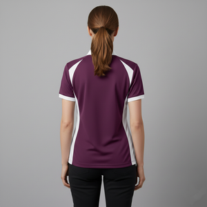 Polo à manches courtes pour femme de haute qualité, bicolore violet et blanc, avec imprimé lettres sur le devant, séchage rapide, style décontracté, en promotion - Product Image 5