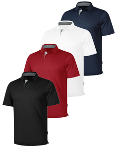 Polo de haute qualité 100% polyester, séchage rapide, logo brodé personnalisé, blanc, pour homme - Product Image 1