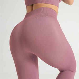 Nouvel ensemble de yoga 2 pièces personnalisé en Spandex/Nylon pour femmes, taille haute élastique sans couture, faible MOQ, nouvelle arrivée 2026 - Product Image 5