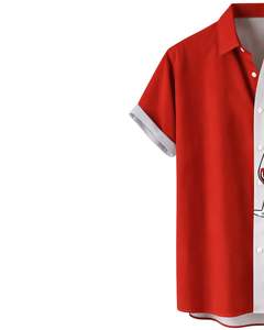 เสื้อเชิ้ตแขนสั้นพิมพ์ลายแก้วไวน์สีแดงขาวแบบกำหนดเอง สำหรับงานปาร์ตี้ลำลองฤดูร้อนบุรุษ รับผลิตตามสั่ง OEM จำหน่ายส่งจำนวนมาก - Product Image 3