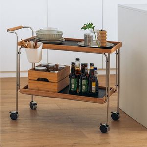 Metal Serving <b>Trolley</b> Cart with Premium Steel Structure and Spacious Utility Storage Shelves for Hotels - Product Image 1