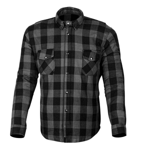 Chaqueta de Franela Protectora Gris y Negra para Motocicleta y Camisa de Montar con Armadura de Nivel 2 y Camisa de Franela Resistente a la Abrasión para Hombre - Product Image 5