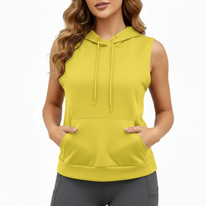 Women's Sleeveless Hoodie and <b>Cropped</b> Tank <b>Top</b> Quick Dry Breathable Gym Wear <b>Turtleneck</b> Pullover short Tank <b>top</b> vest for woman - Product Image 2