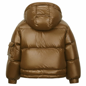 Wholesale Winter Custom Men's Bomber Jacket Hooded Reversible Stand Collar High Street Style <b>Warm</b> Lightweight Outdoor OEM ODM - Product Image 5