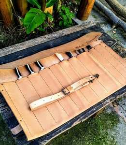 Sac de transport pour couteaux en cuir véritable, classique, léger, écologique, portable, robuste, avec bandoulière - Product Image 2