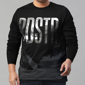 Custom Distressed Graphic <b>Long</b> Sleeve Tee Men <b>Black</b> Streetwear <b>Shirt</b> OEM Wholesale BD - Product Image 4
