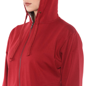 Sudadera con capucha roja para mujer, con cremallera completa, personalizada, de corte regular, con bolsillo, chaqueta informal de invierno, con logotipo personalizado - Product Image 5