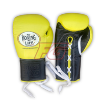 Guantes de Boxeo No Boxing No Life, de Cuero Vacuno, con Cordones, Acolchado Suave, Protección Completa para los Dedos, Absorción de Humedad, OEM