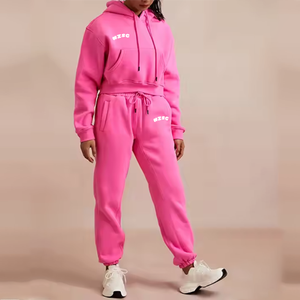 Conjunto Deportivo de Invierno para Mujer, 2 Piezas, Casual, Color Sólido, 100% Algodón, Nuevo y Popular en 2026 - Product Image 4