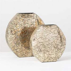 Jarrón de Aluminio Texturizado Dorado, Forma Orgánica de Calabaza, Jarrón Acanalado, Adornos Decorativos para el Hogar, Jarrón de Lujo para Floristería, Venta al Por Mayor - Product Image 3