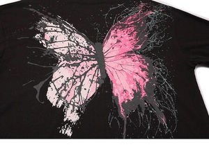 Camiseta Extra Grande para Hombre con Estampado de Mariposa Azul, Manga Corta, Cuello Redondo, Jersey de Algodón, Camisa Casual - Product Image 6