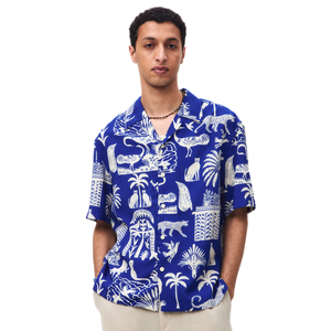 Camisa de Muselina de Manga Corta para Hombre, Corte Holgado, Ligera, Transpirable, Casual, con Botones al Frente, para Verano, Playa y Vacaciones - Product Image 1