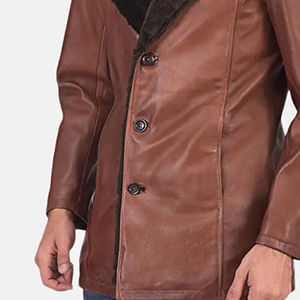 Durable Men Fur <b>Lined</b> Leather <b>Coat</b> Wholesale Premium Winter Wear ODM Supplier New Arrival Mens Genuine Fur Leather <b>Coat</b> - Product Image 6