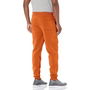 Men's Orange Sweatpants <b>Elastic</b> <b>Waist</b> Drawstring Side Pockets Casual Knitted Pants Autumn Breathable Midweight Fit - Product Image 3