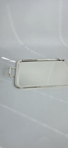 Rectangular <b>Mirrored</b> Storage <b>Tray</b> Metal Frame Polished Finish Single Tier Table Organizer Minimalist Design Easy To Clean - Product Image 2