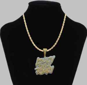 Colgante Personalizable de Oro Blanco de 14K con Baño de Plata 925 y Diamante Cultivado en Laboratorio de 6.25ctw, Color D, Claridad VVS, Estilo Hip Hop con Piedras - Product Image 5