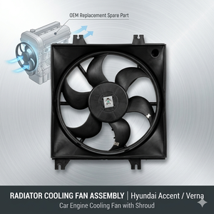 Conjunto de Ventilador de Refrigeración del Radiador para Hyundai Accent / Verna |   Ventilador de Refrigeración para Motor de Coche con Cubierta |   Repuesto Original de Fabricante - Product Image 2