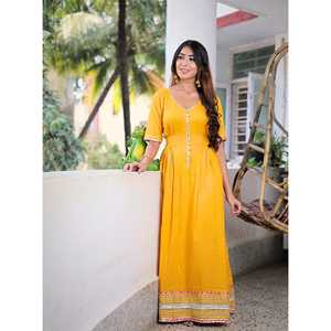 Robe Gotta Jaune Riche Respirante et Simple, Taille Naturelle, Idéale pour les Occasions Quotidiennes, Taille XS - Product Image 2