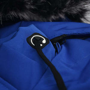 Veste matelassée à capuche bleue pour homme avec doublure en fausse fourrure, fermeture éclair coupe-vent, vêtements d'extérieur décontractés pour l'hiver - Product Image 4