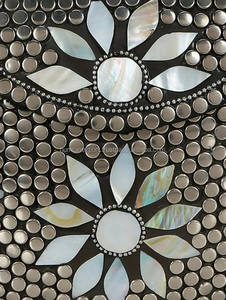 Bolso de mano con diseño de piedra y cuentas de mosaico con cierre a presión magnético forrado de algodón, bolso de hombro y bolso para bodas - Product Image 3