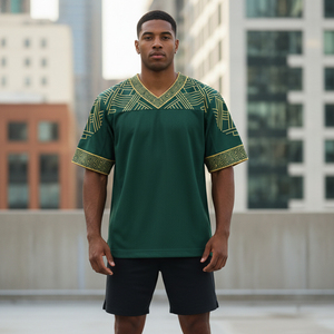 Customized American Football Jersey Set Breathable Elastic Polyester Fabric <b>Men</b> Varsity Match Uniform Training Gear Supply - Product Image 5