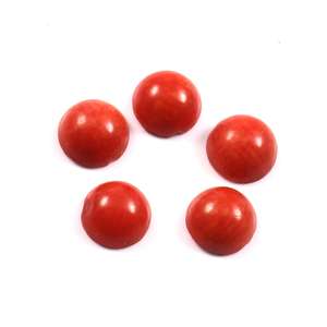 พลอยปะการังธรรมชาติทรงกลมขนาด 6x6 มม. แบบหลังแบน ปรับขนาดแล้ว สำหรับทำเครื่องประดับ ขายส่งจำนวนมาก - Product Image 1