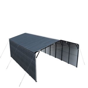 Carport in Alluminio 20FT X 30FT con Pareti Laterali Chiuse 10FT, 600 Piedi Quadrati, Pannelli Corrugati 27 GA TMG MSC2030F per Uso in Parchi - Product Image 6
