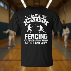 Fencing T-<b>Shirt</b> <b>Black</b> Unisex Adult Short Sleeve Crew Neck <b>Silk</b> Screen Printing Sports And Games Design - Product Image 3
