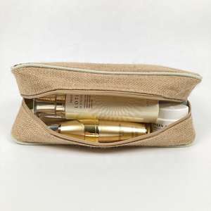 Bolsa de Maquillaje de Yute Natural Hecha a Mano, Bolsa de Almacenamiento de Cosméticos Ecológica para Mujer, para Viajes - Product Image 5