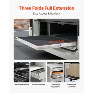 Guide per cassetti a estrazione totale, 1 paio, capacità di carico 500 libbre, con blocco, gamma 18-60 pollici per varie misure - Product Image 5
