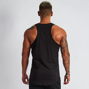 Débardeur pour homme en polyester 100% écologique, couleur unie noire, respirant, à séchage rapide, col rond, décontracté, tissé - Product Image 3