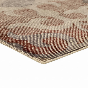 Tapis décoratif antidérapant en laine beige terre cuite et gris, motif géométrique à médaillon, pour salon, hôtel, salle de bain - Product Image 6