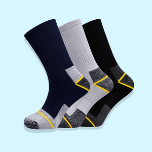 Chaussettes de sport tricotées de haute qualité, anti-odeur, antibactériennes, respirantes, pour la vie quotidienne, automne, avec revers en tissu éponge personnalisé à la cheville - Product Image 1