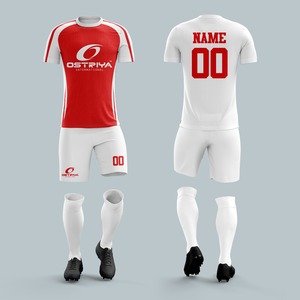 Uniforme de football respirant pour adulte, coupe classique, unisexe, 100% polyester, manches courtes, logo sur le devant, séchage rapide, service OEM - Product Image 3