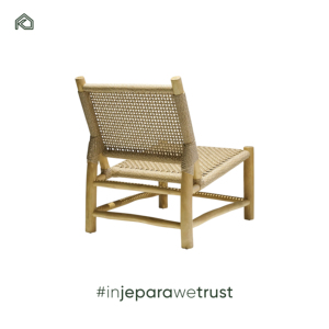 Sofá individual de ratán de lujo, moderno y bohemio, silla de exterior premium con ramas de teca para hotel, resort o patio, hecho en Indonesia. - Product Image 6