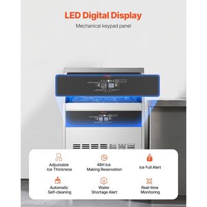 Macchina per il Ghiaccio Professionale da Cucina, Produzione 265 libbre/24H, 108 Cubetti in 15 Minuti, Grande Capacità di Stoccaggio 66 libbre - Product Image 4