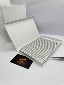 Extensiones de Pestañas Pre-fabricadas Vietnam 8D con Base Puntiaguda, Unidas por Calor, Fans Sueltos Premade, Cachemira Negro Mate, Caja Grande - Product Image 2