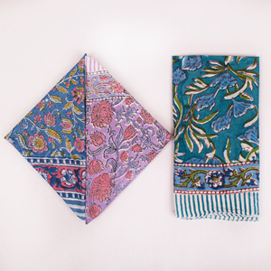 Colección de Verano Craftjaipur, Pañuelo Bandana de Algodón Natural Estampado con Bloques Florales Étnicos de la India, Multicolor, Hermoso Pañuelo para Mujer - Product Image 5