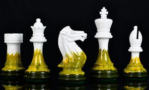 Pions d'échecs en bois Staunton de qualité supérieure, finition Flame Frost, 4.0 King Double Queens, au meilleur prix - Product Image 4